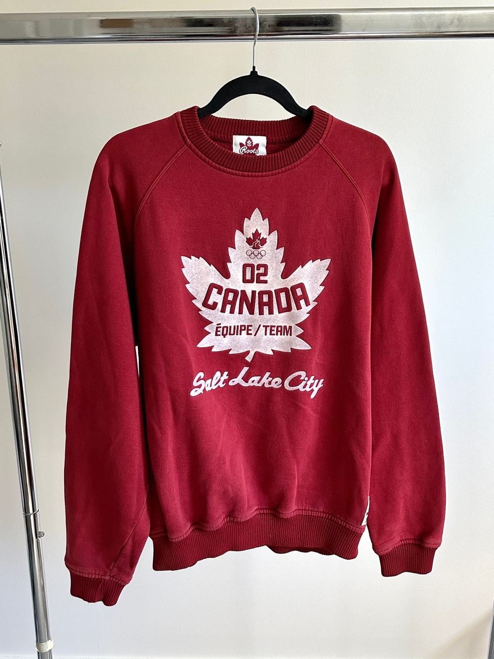 Vintage Roots Team Canada 2002 Salt Lake Olympics Crewneck Sz L Made in Canada